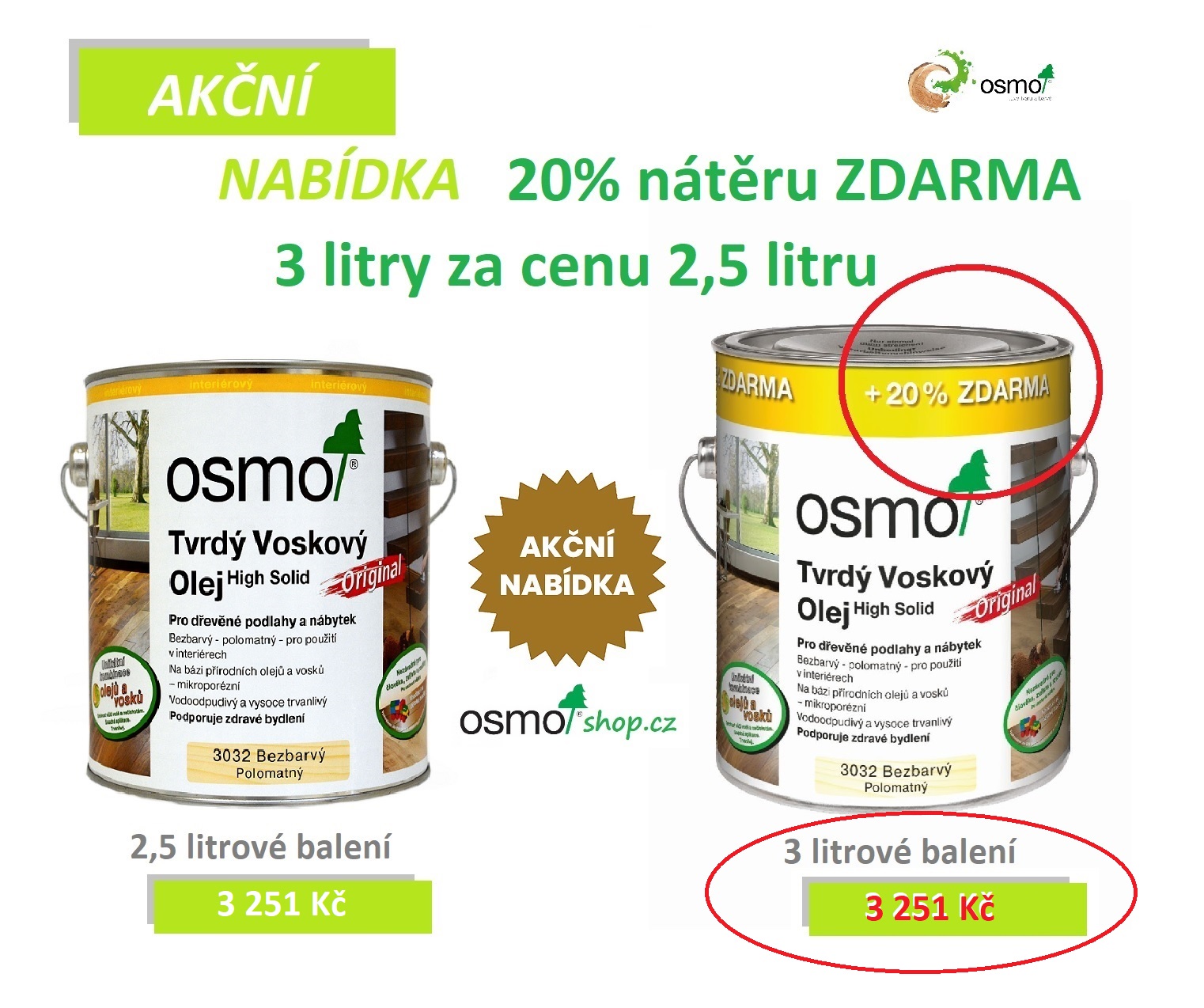 Leták TVO 3l za cenu 2,5l 2023